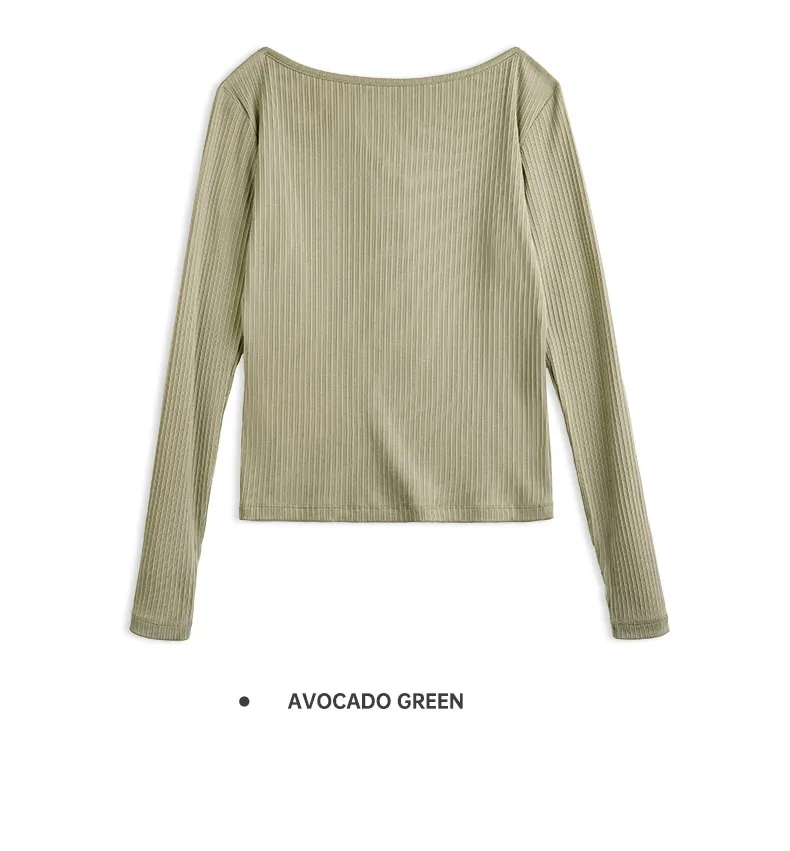 Top Élégance Minimaliste - haut en tricot côtelé pour femme à manches longues