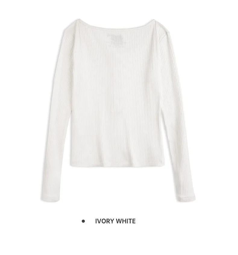 Top Élégance Minimaliste - haut en tricot côtelé pour femme à manches longues