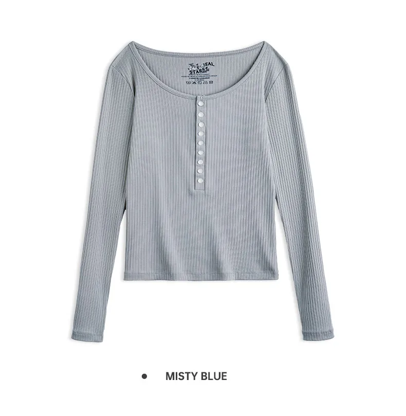 Top Élégance Minimaliste - haut en tricot côtelé pour femme à manches longues