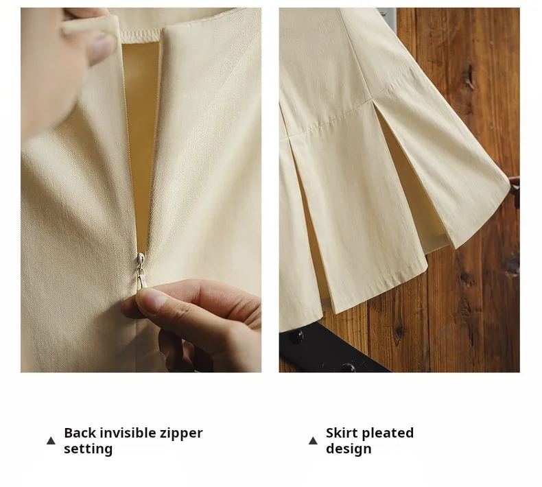 Robe Écru Saint-Tropez – robe plissée pour femmes, coupe cintrée, Style français, Mini robe trapèze en coton