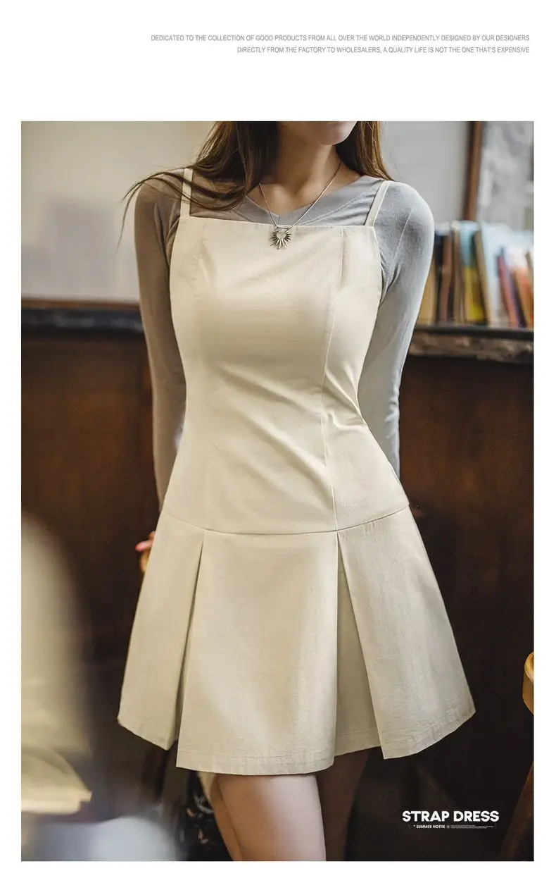 Robe Écru Saint-Tropez – robe plissée pour femmes, coupe cintrée, Style français, Mini robe trapèze en coton