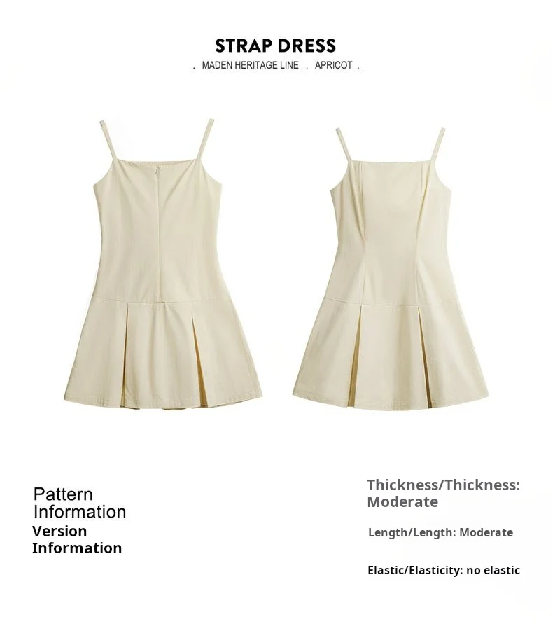 Robe Écru Saint-Tropez – robe plissée pour femmes, coupe cintrée, Style français, Mini robe trapèze en coton