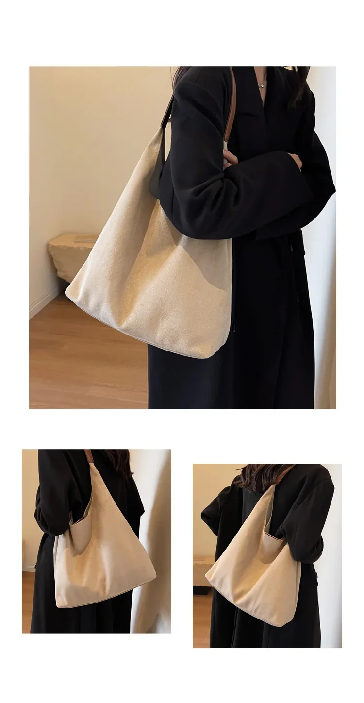 Cabas Riviera Camel en daim
sac à bandoulière de grande capacité
