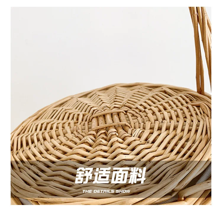 Panier Riviera Élégance en osier pour femme, en rotin naturel, avec couvercle