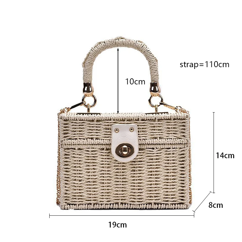 Sac Panier Riviera Prestige bandoulière  en rotin paille tissé