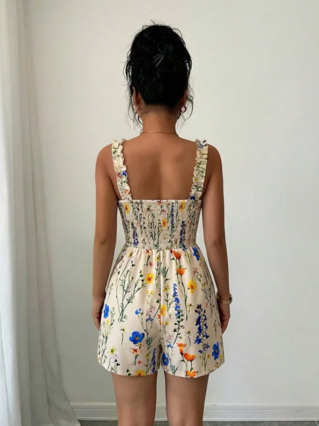 Combinaison Courte Fleurie Femme – Romantique & Chic