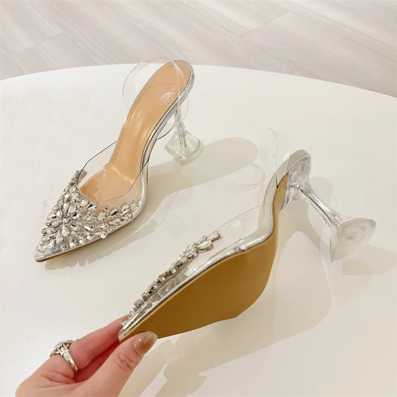 Escarpins Transparents à Talons Cristal – Chaussures Élégantes de Mariage et Soirée