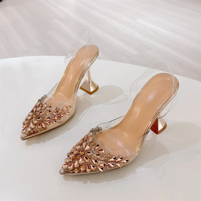 Escarpins Transparents à Talons Cristal – Chaussures Élégantes de Mariage et Soirée