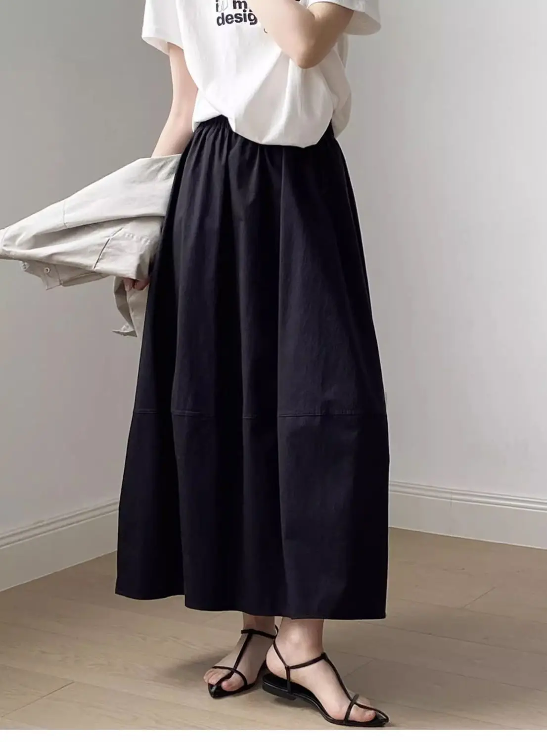 Jupe Longue Évasée Femme Taille Haute – Élégance Minimaliste Printemps Été