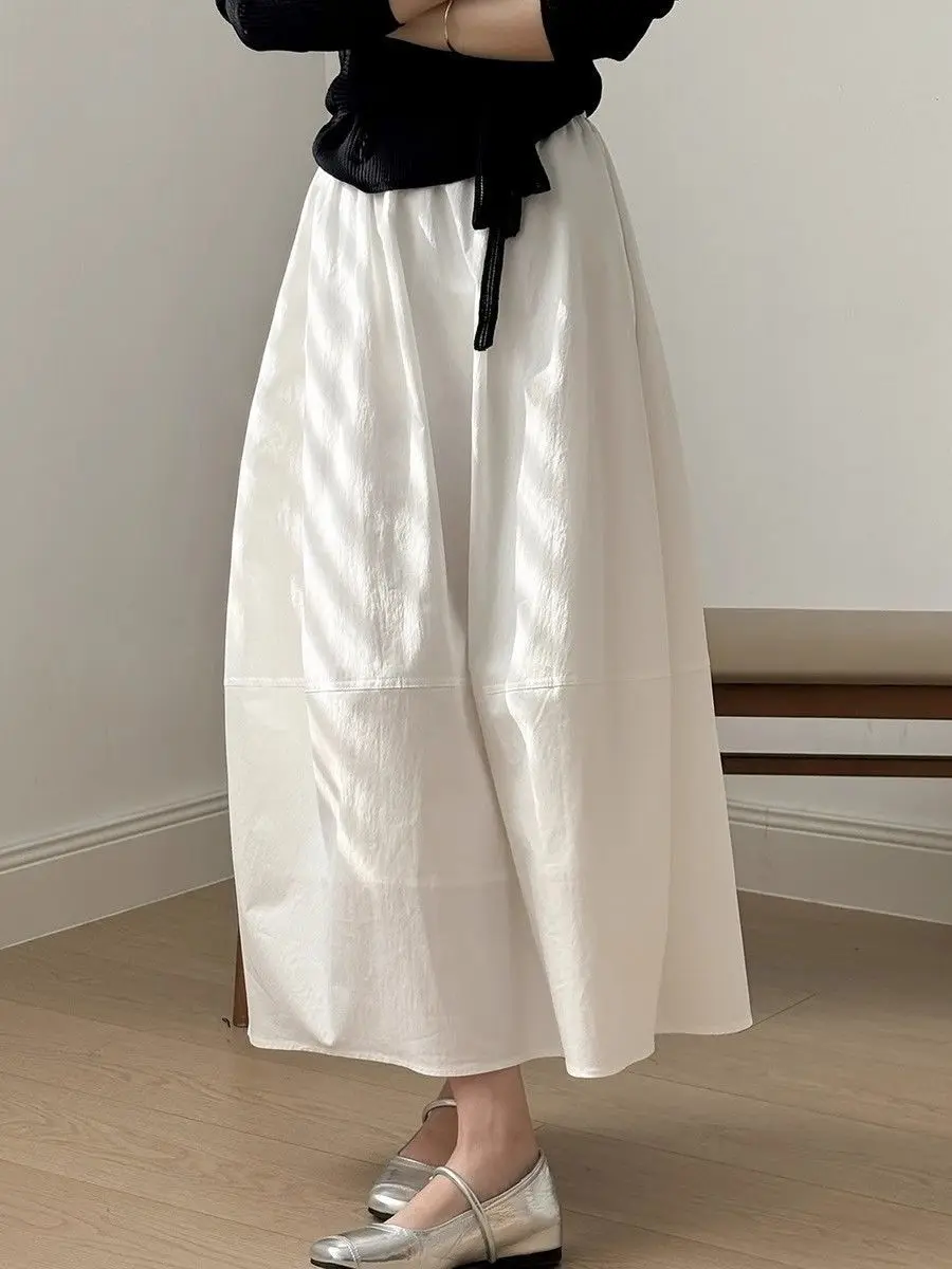 Jupe Longue Évasée Femme Taille Haute – Élégance Minimaliste Printemps Été