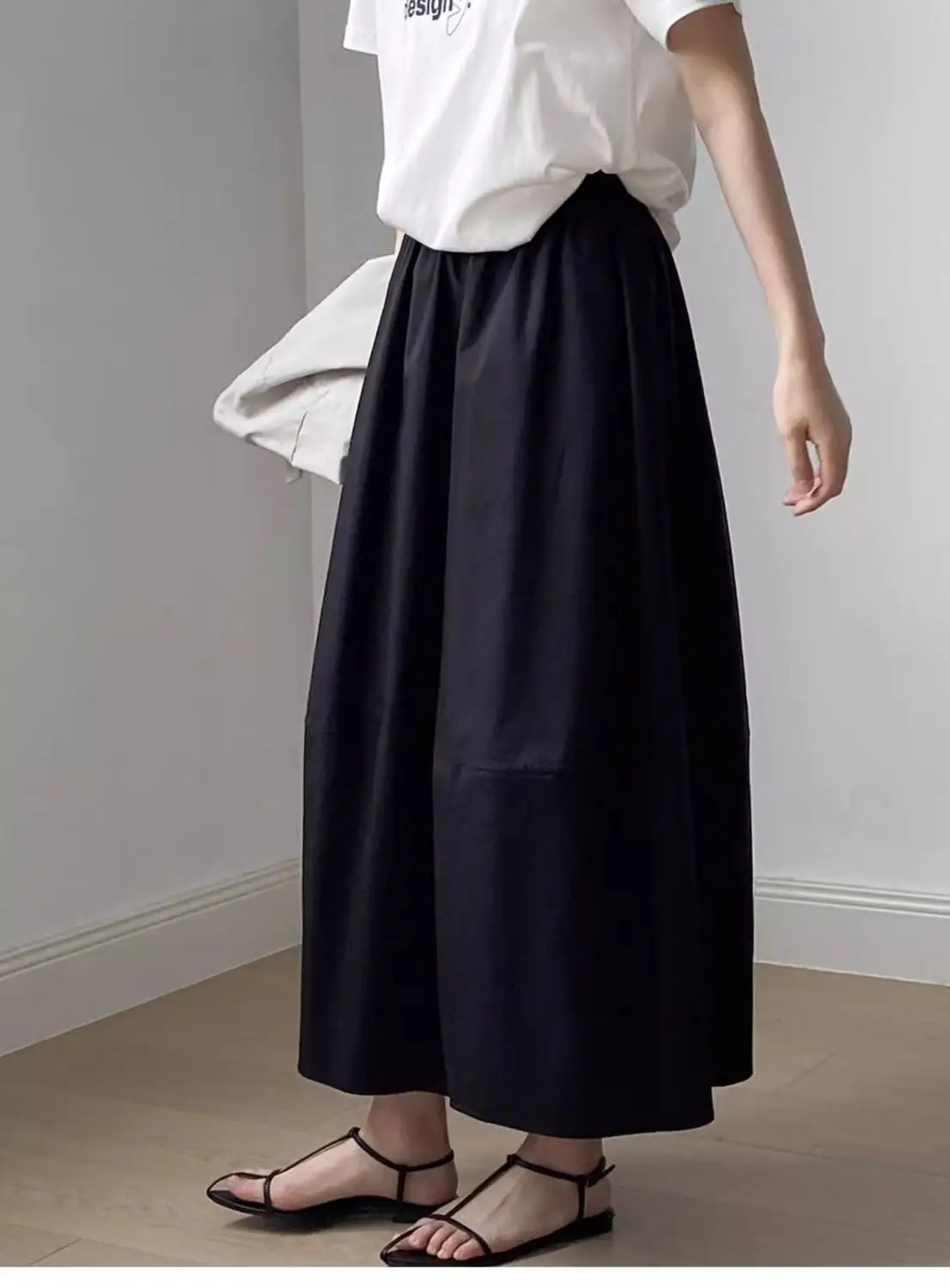 Jupe Longue Évasée Femme Taille Haute – Élégance Minimaliste Printemps Été